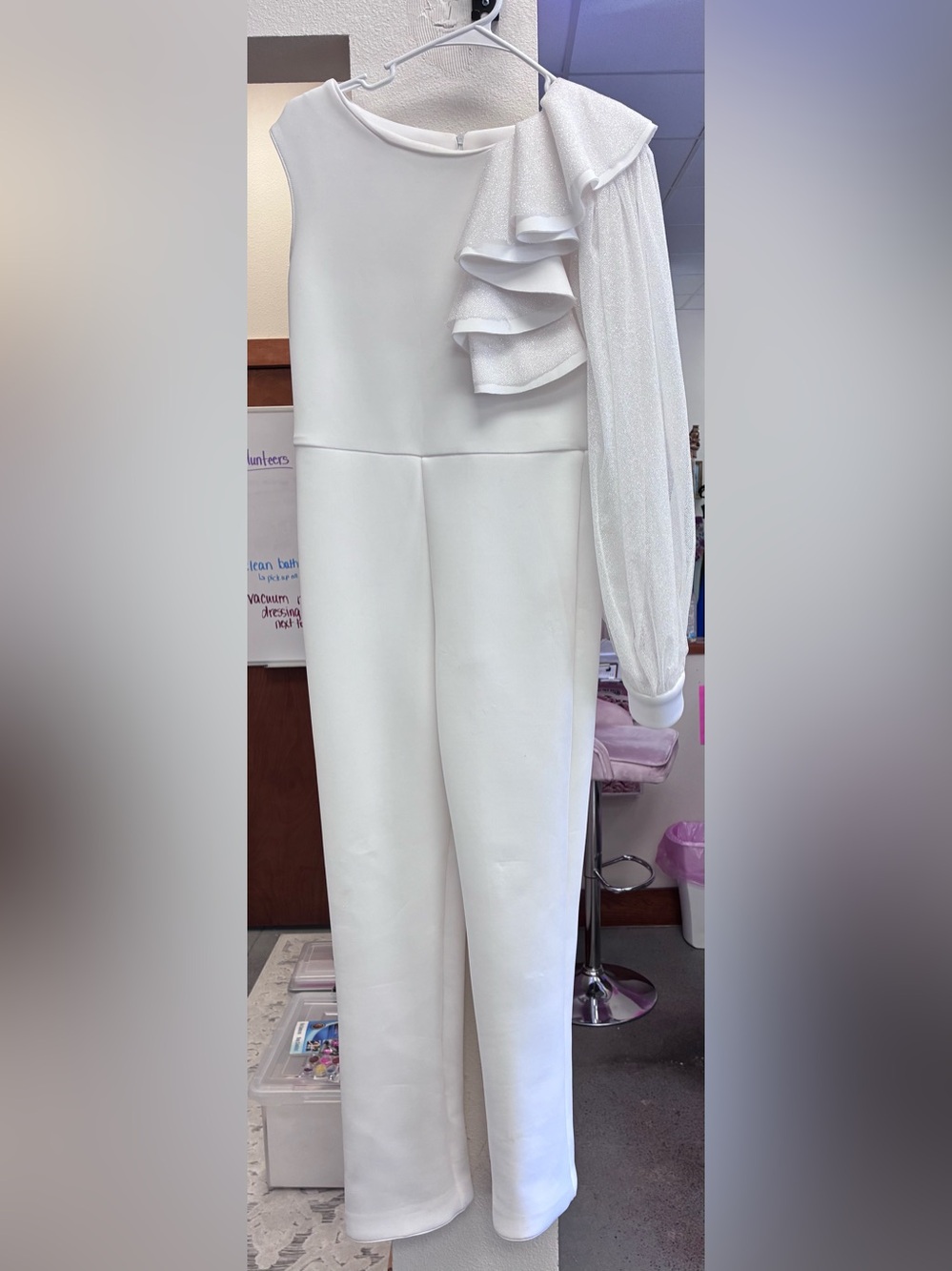 White Fun Fashion Jumpsuit and Overskirt